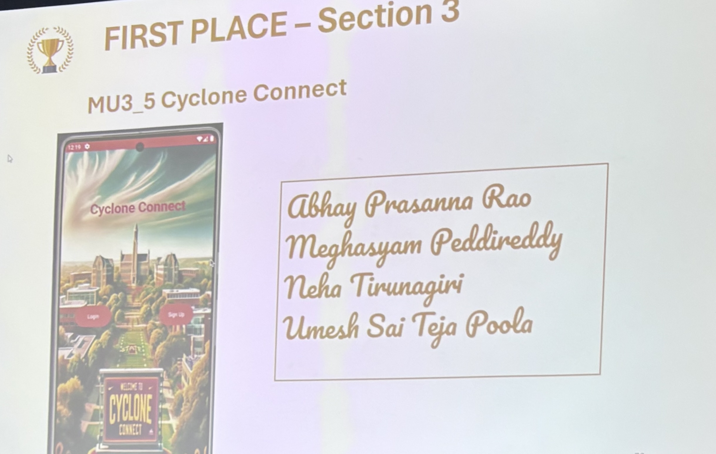 COMS 309 Best Project Award